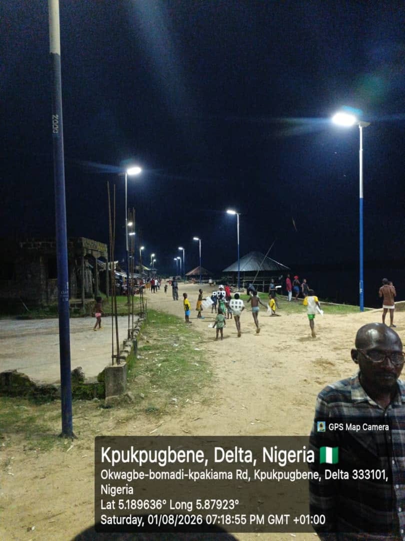 Installed solar street lighting project