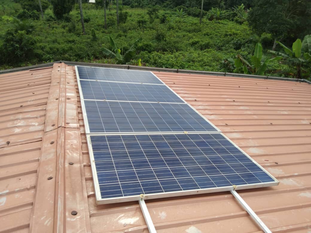 Rooftop solar panel installation