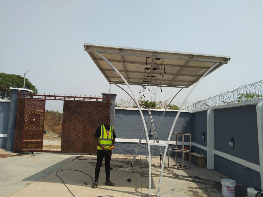 Solar canopy installation